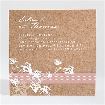 Carton d'invitation mariage lierre grimpant