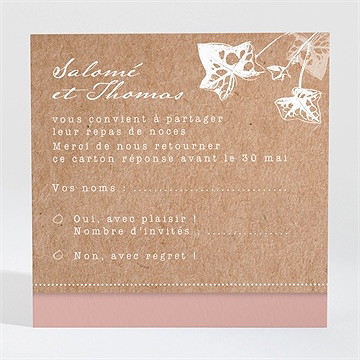 Carton réponse mariage lierre grimpant