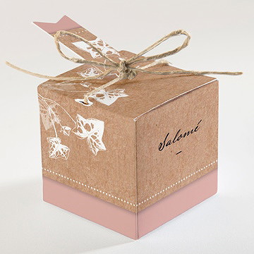 Boîte de dragées mariage lierre grimpant - Dos de la boîte