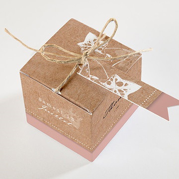 Boîte de dragées mariage lierre grimpant - Dessus de la boîte