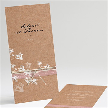 Menu mariage lierre grimpant