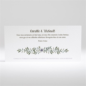Remerciement mariage couronne d'olivier - Dos de la carte