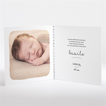 Faire-part naissance pois graphiques - Intérieur du faire-part