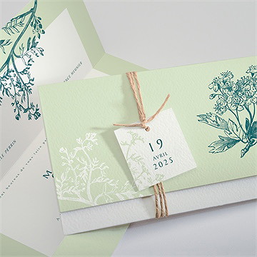 Faire-part mariage gravure chic