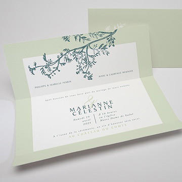 Faire-part mariage gravure chic - Intérieur du faire-part