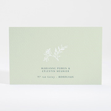 Carton réponse mariage gravure chic - Dos du carton