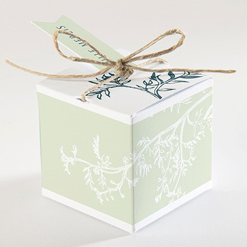 Boîte de dragées mariage gravure chic - Dos de la boîte