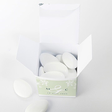 Boîte de dragées mariage gravure chic - Intérieur de la boîte