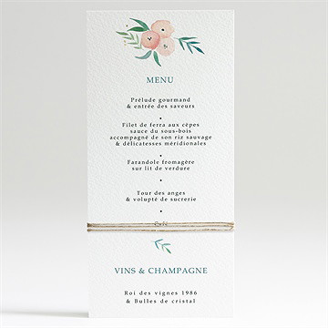 Menu mariage printemps! - Dos du menu