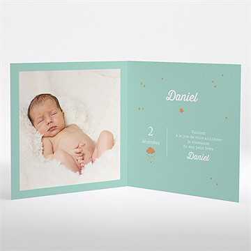 Faire-part naissance nos petits nuages - Intérieur du faire-part