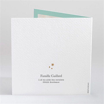 Faire-part naissance nos petits nuages - Dos du faire-part