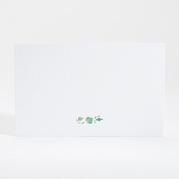 Carton d'invitation mariage vert et rose - Dos du carton