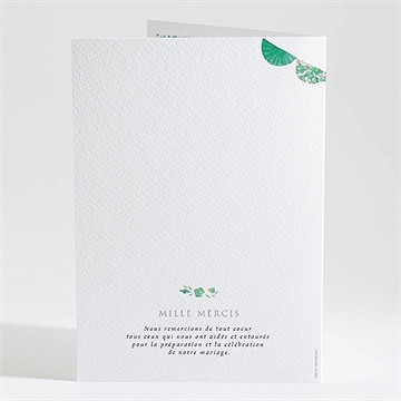 Livret de messe mariage vert et rose - Dos du livret