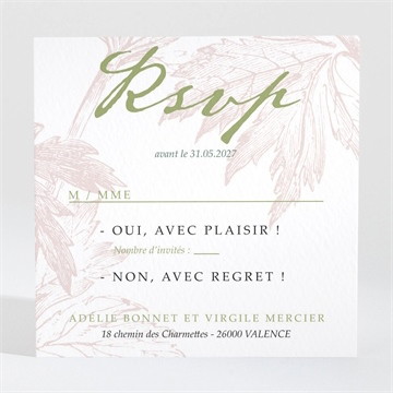 Carton réponse mariage intemporel