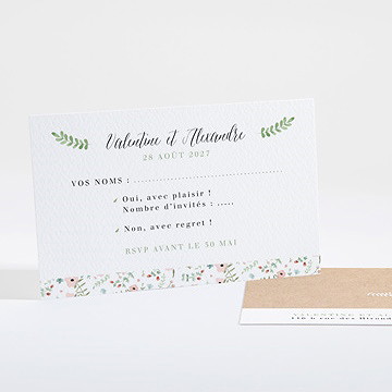 Carton réponse mariage fraicheur d'été