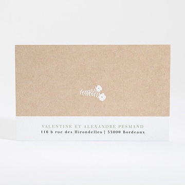 Carton réponse mariage fraicheur d'été - Dos du carton