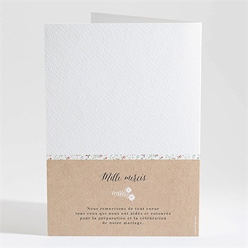 Livret de messe mariage fraicheur d'été - Dos du livret