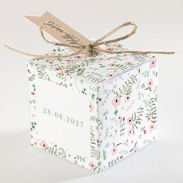 Boîte de dragées mariage fraicheur d'été - Dos de la boîte