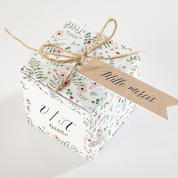 Boîte de dragées mariage fraicheur d'été - Dessus de la boîte