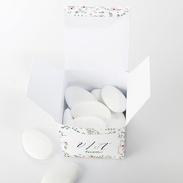Boîte de dragées mariage fraicheur d'été - Intérieur de la boîte