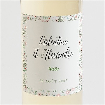 Etiquette de bouteille mariage fraicheur d'été