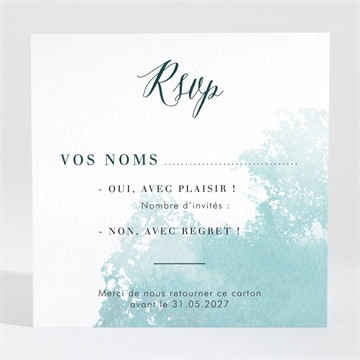 Carton réponse mariage aquarelle verte