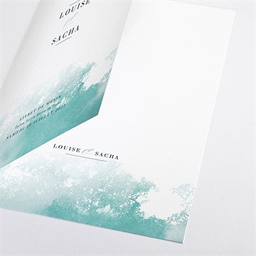 Livret de messe mariage aquarelle verte - Détail du livret