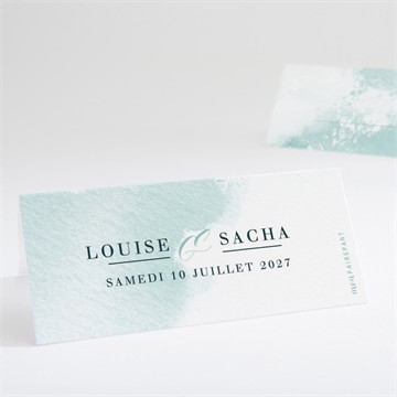 Marque-place mariage aquarelle verte