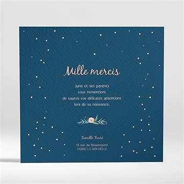 Remerciement naissance belle photo - Dos de la carte