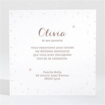 Remerciement naissance ma tribu rose - Dos de la carte