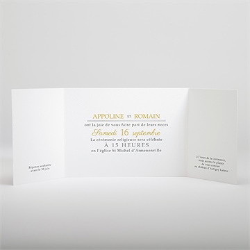 Faire-part mariage doux plaisir - Intérieur du faire-part