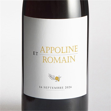 Etiquette de bouteille mariage doux plaisir