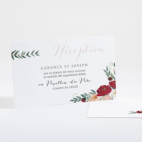 Carton d'invitation mariage jolis coquelicots