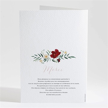 Livret de messe mariage jolis coquelicots - Dos du livret