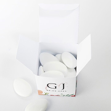 Boîte de dragées mariage jolis coquelicots - Intérieur de la boîte