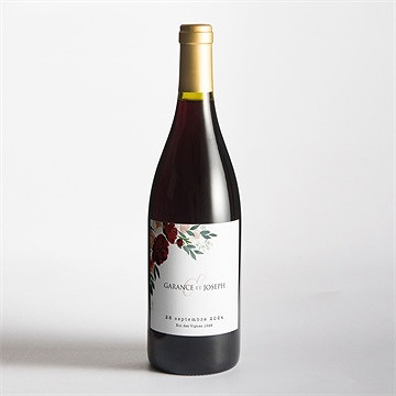 Etiquette de bouteille mariage jolis coquelicots - Mise en situation