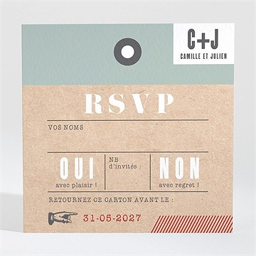 Carton réponse mariage voyage voyage