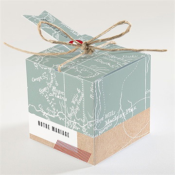 Boîte de dragées mariage voyage voyage - Dos de la boîte