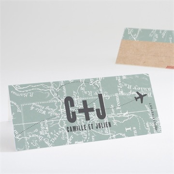 Marque-place mariage voyage voyage