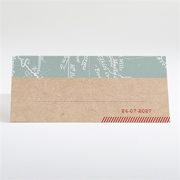 Marque-place mariage voyage voyage - Dos du marque-place