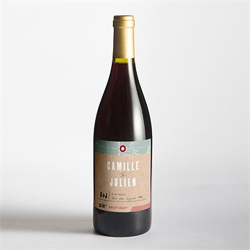 Etiquette de bouteille mariage voyage voyage - Mise en situation