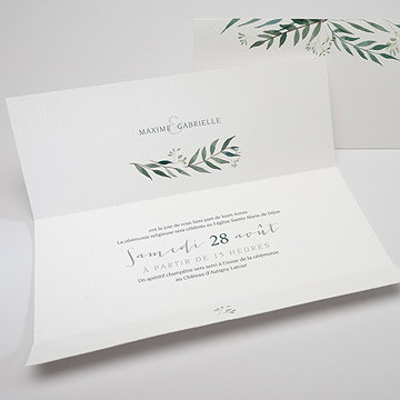 Faire-part mariage douceur du pinceau - Intérieur du faire-part