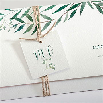 Faire-part mariage douceur du pinceau - Détail du faire-part