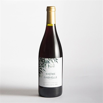 Etiquette de bouteille mariage douceur du pinceau - Mise en situation