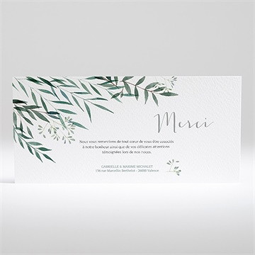 Remerciement mariage douceur du pinceau - Dos de la carte