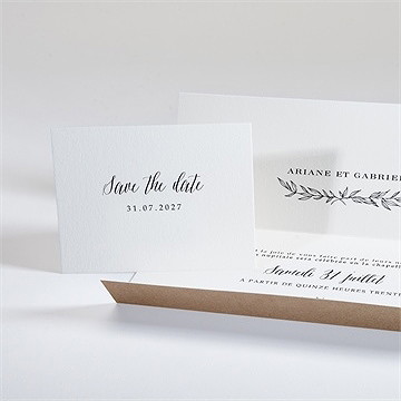 Faire-part mariage douce harmonie - Intérieur du faire-part