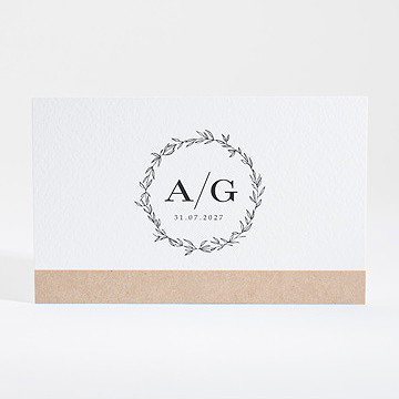 Carton d'invitation mariage douce harmonie - Dos du carton