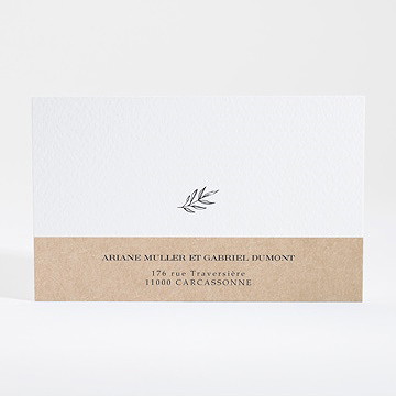 Carton réponse mariage douce harmonie - Dos du carton