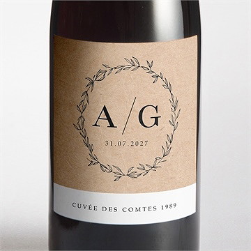 Etiquette de bouteille mariage douce harmonie