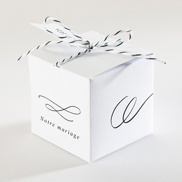 Boîte de dragées mariage elle a dit oui - Dos de la boîte